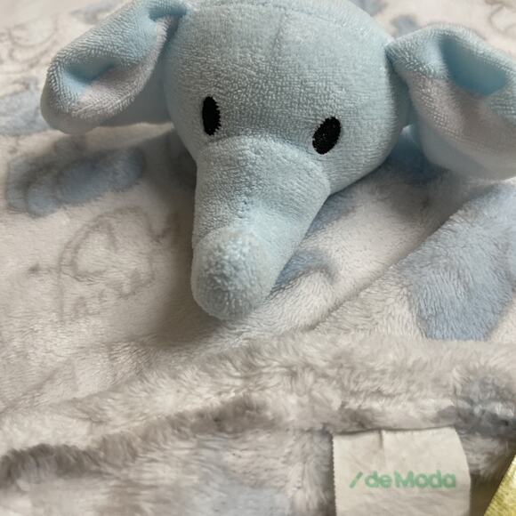 X De Moda Elephant Lovey Baby Toy Blue 12 Inch XDeModa Embroidered Eyes - Picture 5 of 5